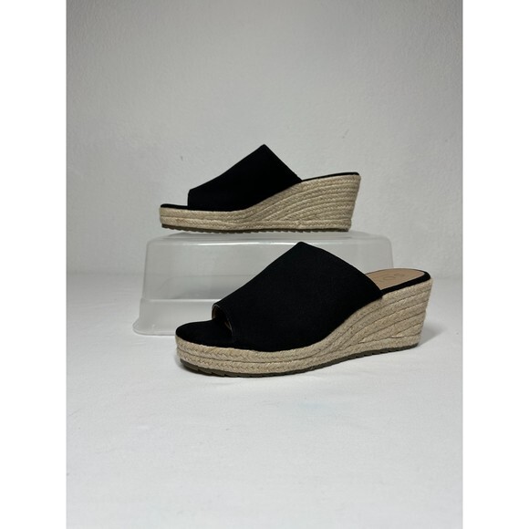 Soul‎ Naturalizer Wedge Espadrille Black Canvas Slip On Size 9.5 - Picture 3 of 12